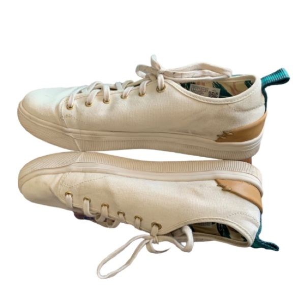 TOMS Birch Heritage Travel Lite Canvas Lace Up Sneaker Size 9 Natural Canvas - Picture 14 of 16
